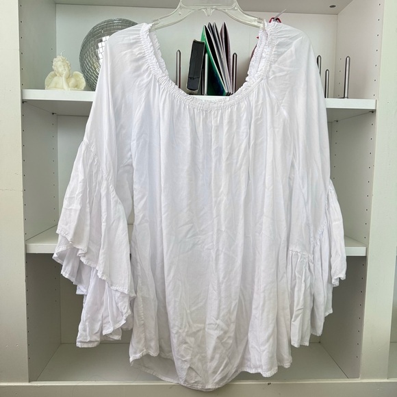 INDAH White Kamani Angel Wing Ruffle Tunic Dress - Picture 4 of 5